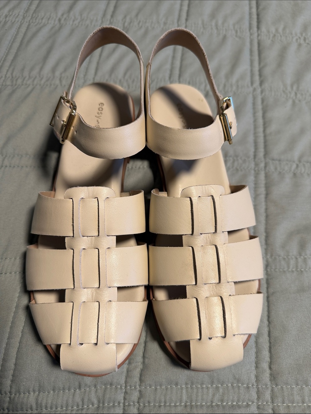 Easy Spirit Women's Cream Woven Slingback Sandals